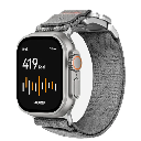 AULUMU Mag Buckle Band for Apple Watch - 3D Woven Herringbone with Letter M (Silver Buckle + Carbon Grey Strap)