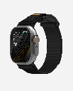 AULUMU Mag Buckle Band for Apple Watch - 3D Woven Herringbone with Letter M (Black Buckle + Black Strap)