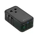 Powerology Marco Polo Ultra-Slim GaN III Travel Adapter (Black)