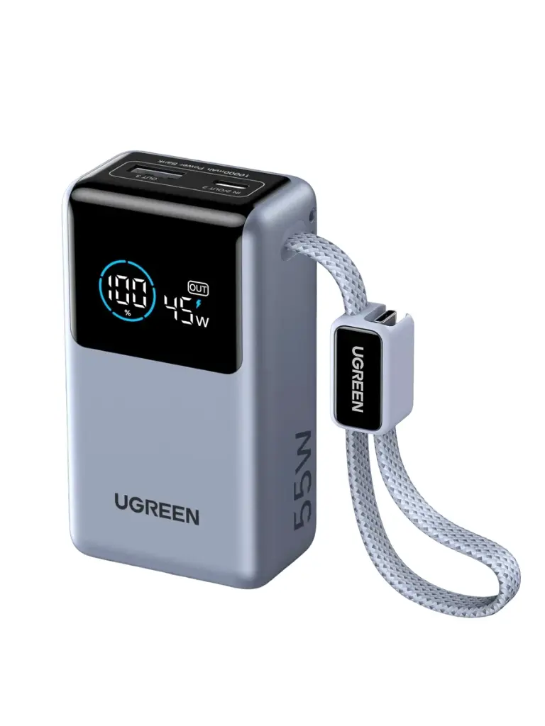UGREEN Nexode Power Bank 10000mAh 55W 2 Ports Built-in Cable
