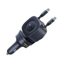 Baseus PrimeTrip VR2 Max 4-in-1 Car Charger with Dual Retractable Cable 100W (Cosmic Black)