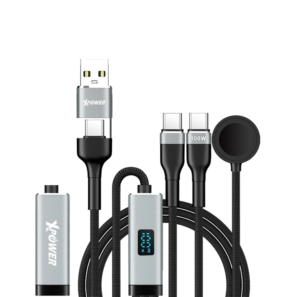 XPower Combo Watch  6-in-1 Digital Charging Cable 1.2M (Black)