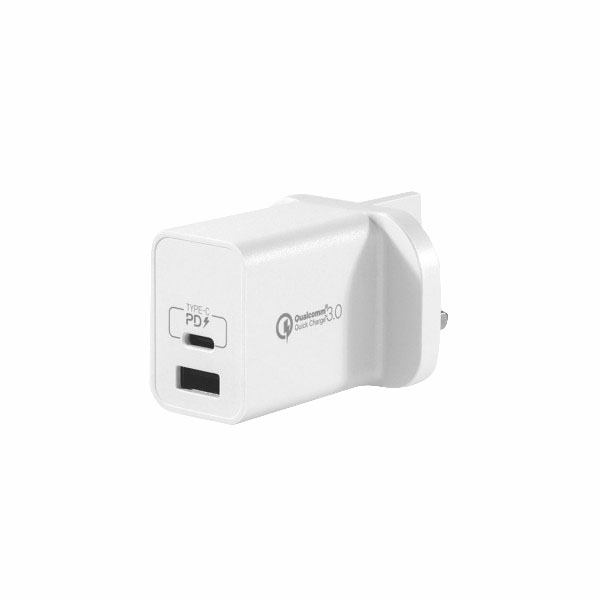 Momax One Plug 2 Ports USB Fast Charger 18W (White)