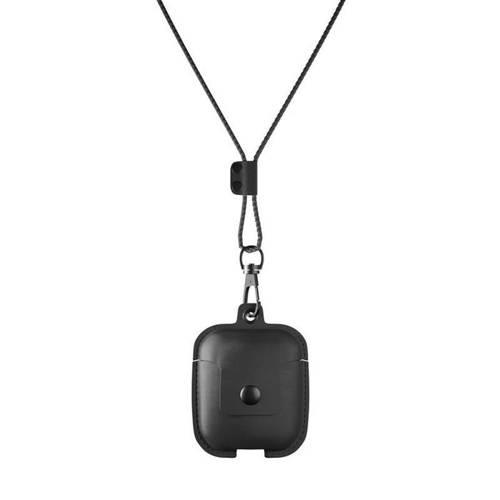 Woodcessories AirPod Leather Necklace Case (Black)