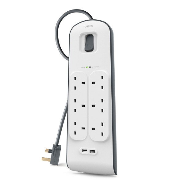 Belkin 6-Way Surge Protection with 2x2.4 Amp USB Ports