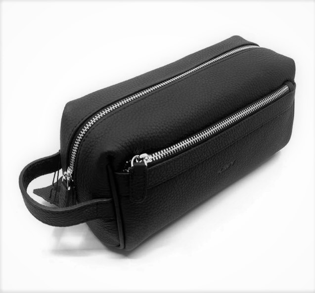 Kavy Pouch Bag Genuine Leather (Matte Black)