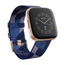 Fitbit Versa 2 Fitness Wristband with Heart Rate Tracker (Navy &amp; pink Woven/Copper Rose)