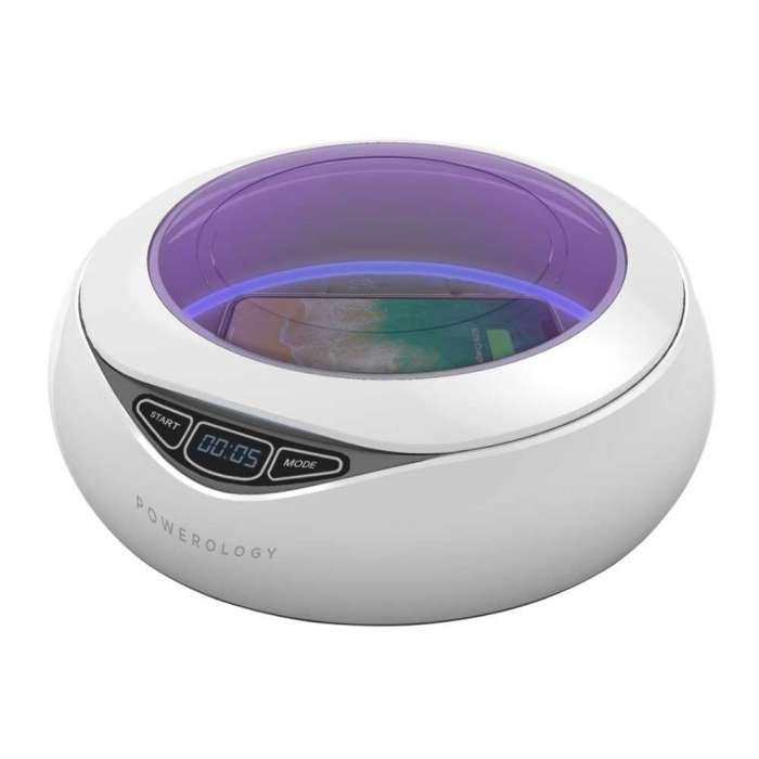 Powerology Universal UV Sanitiser with Fast Wireless Charging (White)