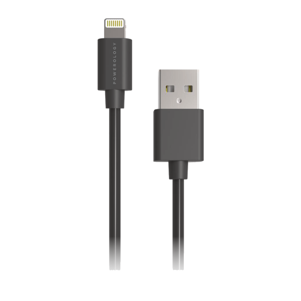 Powerology Data &amp; Fast Charge Lightning Cable 1.2M (Black)