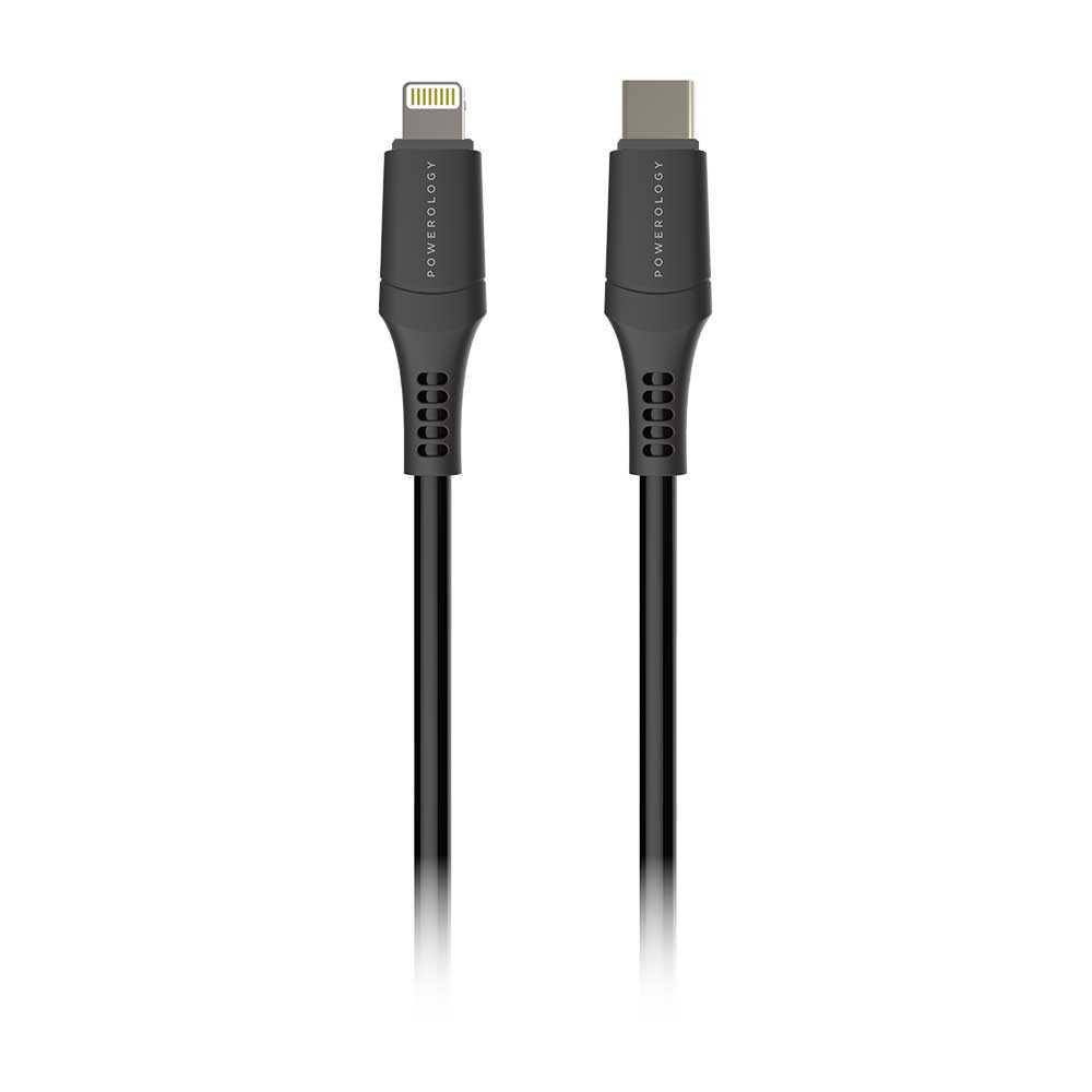 Powerology Data and Fast Charge Type-C to Lightning Cable 1.2M (Black)