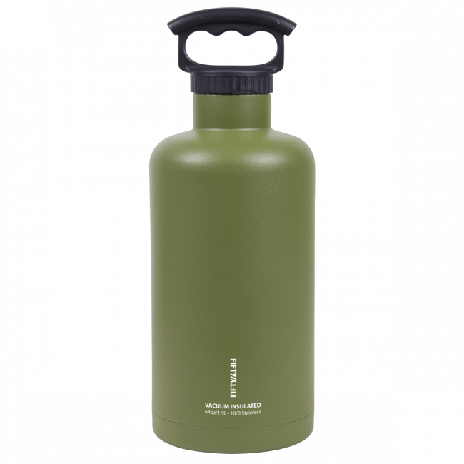 Fifty Fifty Vacuum Insulated Tank Growler 1.9L (Olive)