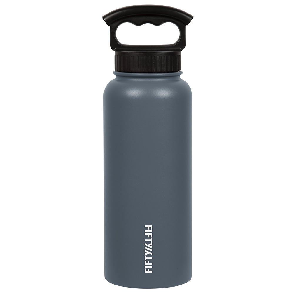 Fifty Fifty Vacuum Insulated Bottle 3 Finger Lid 1L (Slate Grey)