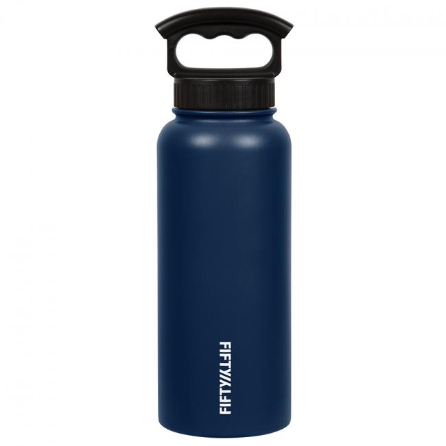 [V34001NB0] Fifty Fifty Vacuum Insulated Bottle 3 Finger Lid 1L (Navy)