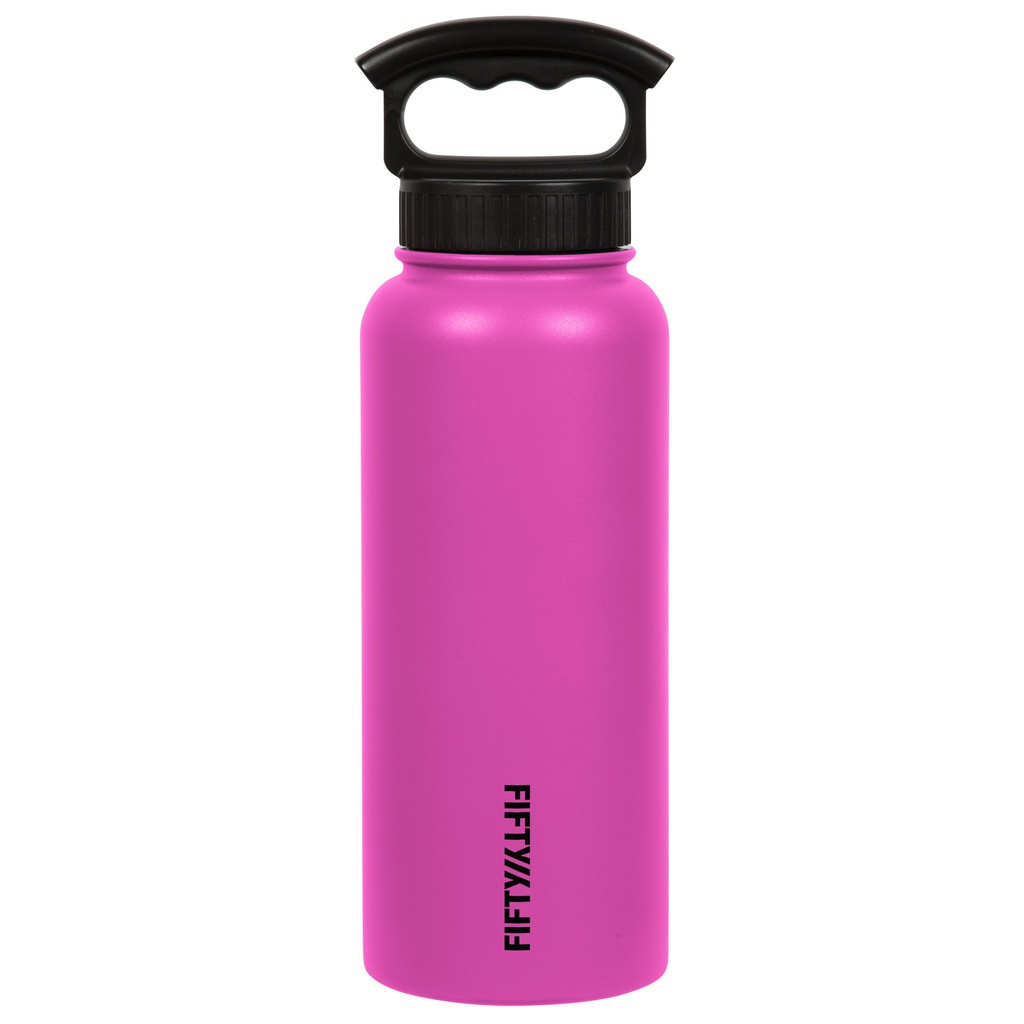 Fifty Fifty Vacuum Insulated Bottle 3 Finger Lid 1L (Lipstick Pink)-EOL