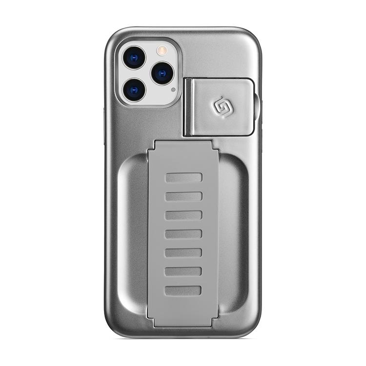 Grip2u Boost Case with Kickstand for iPhone 12/12 Pro (Metallic Silver)
