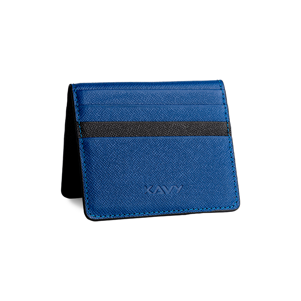 Kavy Slim Wallet Front Pocket Leather (Blue)