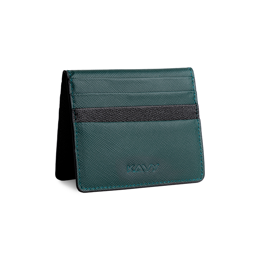 Kavy Slim Wallet Front Pocket Leather (Green)