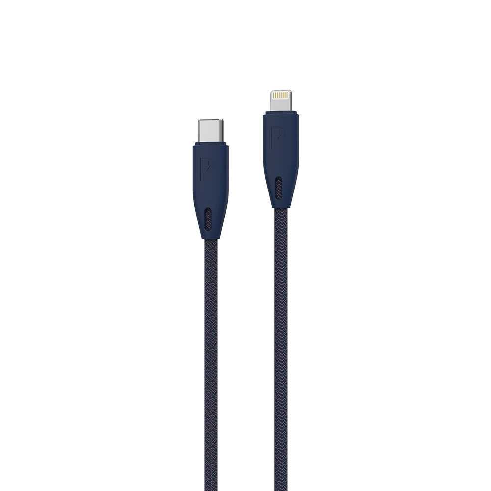 Powerology Braided USB-C to Lightning Cable 1.2M (Blue)