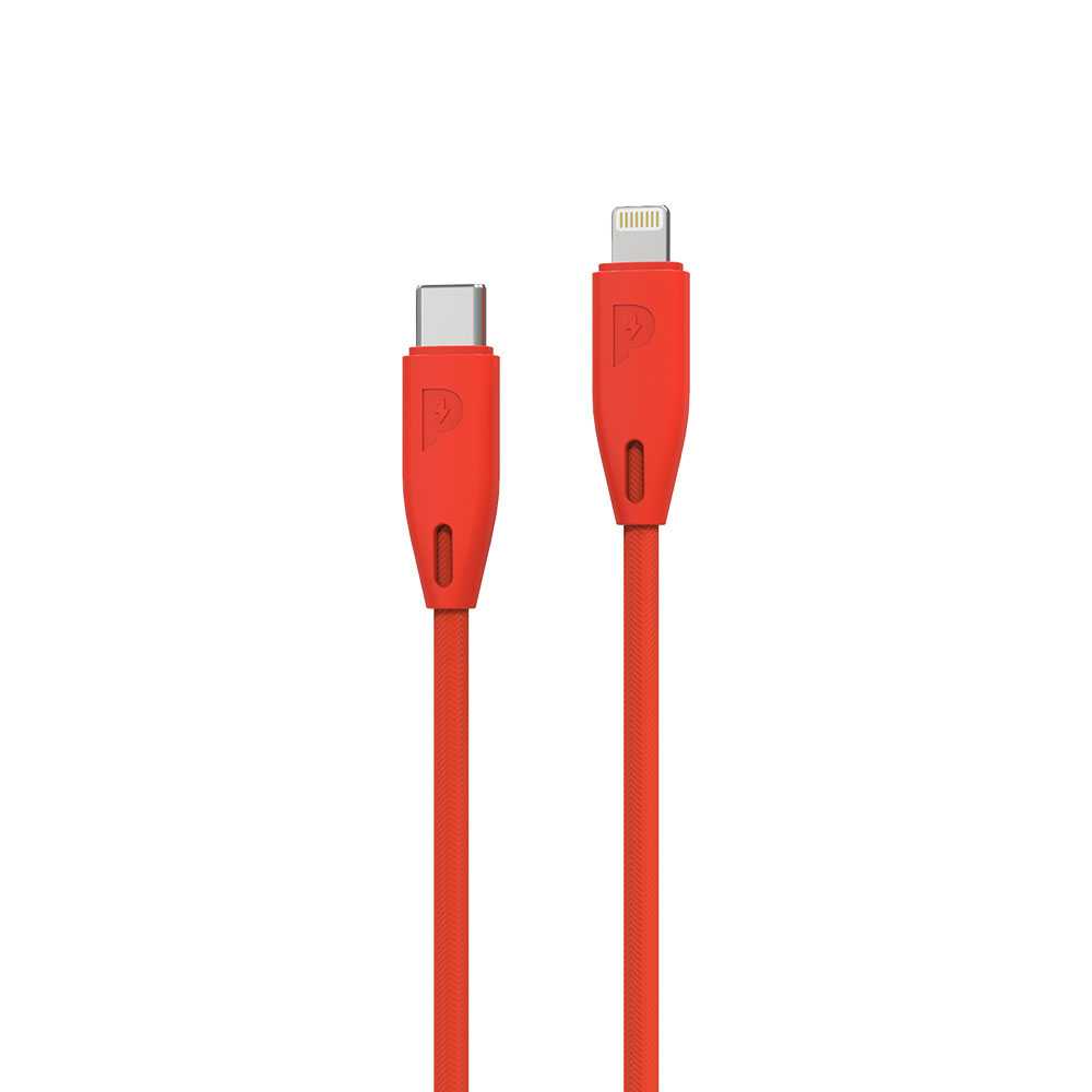 Powerology Braided USB-C to Lightning Cable 2M (Red)
