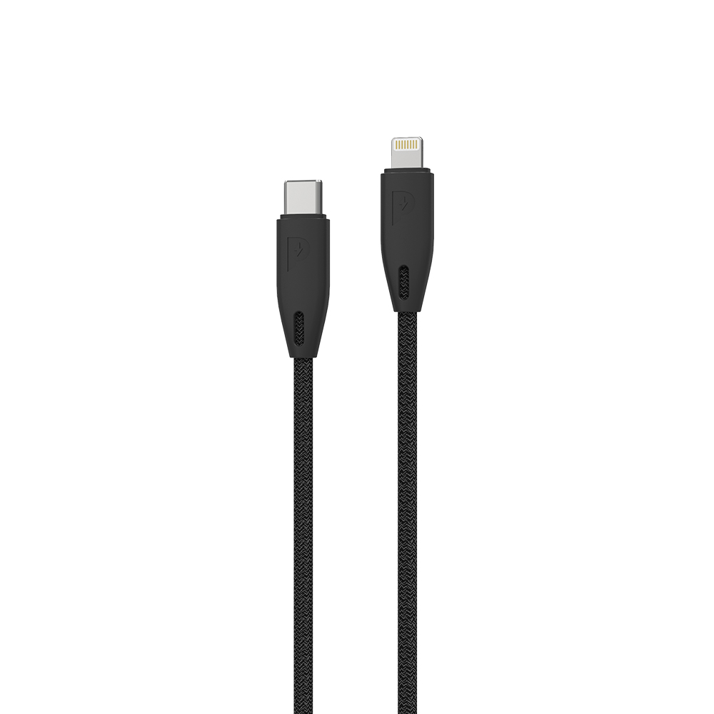 Powerology Braided USB-C to Lightning Cable 2M (Black)