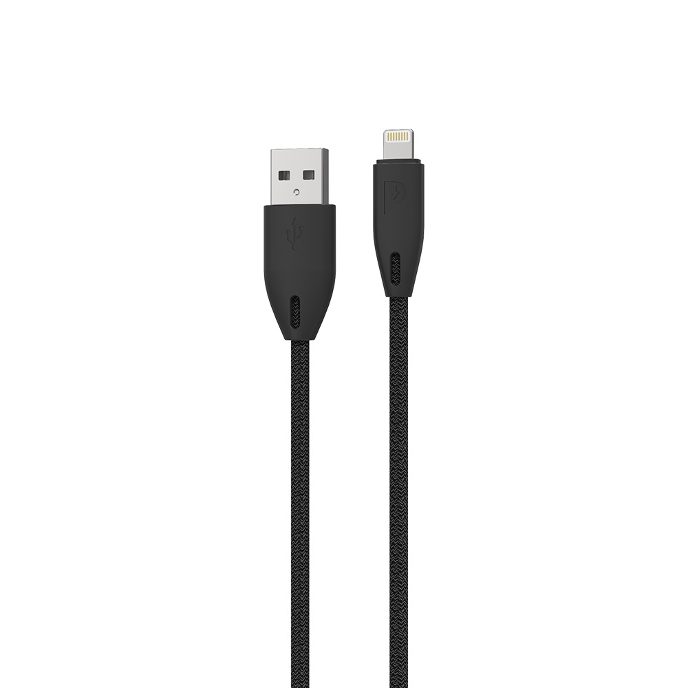 Powerology Braided USB-A to Lightning Cable 1.2M (Black)