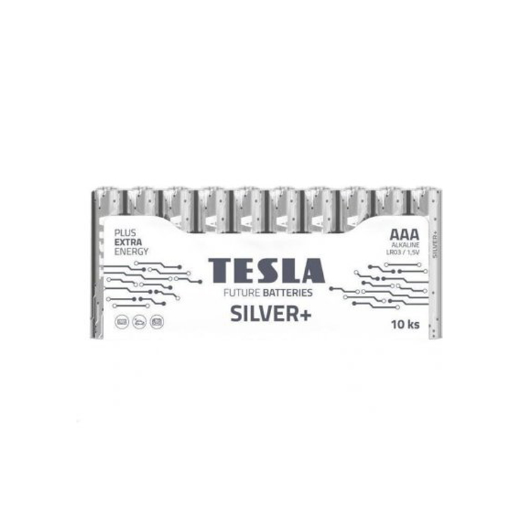 TESLA SILVER+ ALKaline Batteries 1,5V AAA 10Pcs 