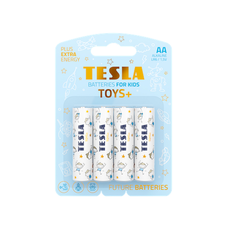 TESLA TOYS+ ALKaline Batteries 1,5V AA 4Pcs (Blue)