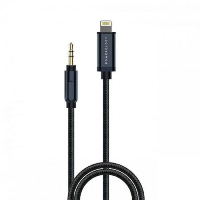 Powerology Aluminum Braided Audio Cable Lightning to 3.5mm AUX (1.2m/4ft)