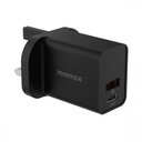 Momax One Plug 30W Dual Port Charger (Black)