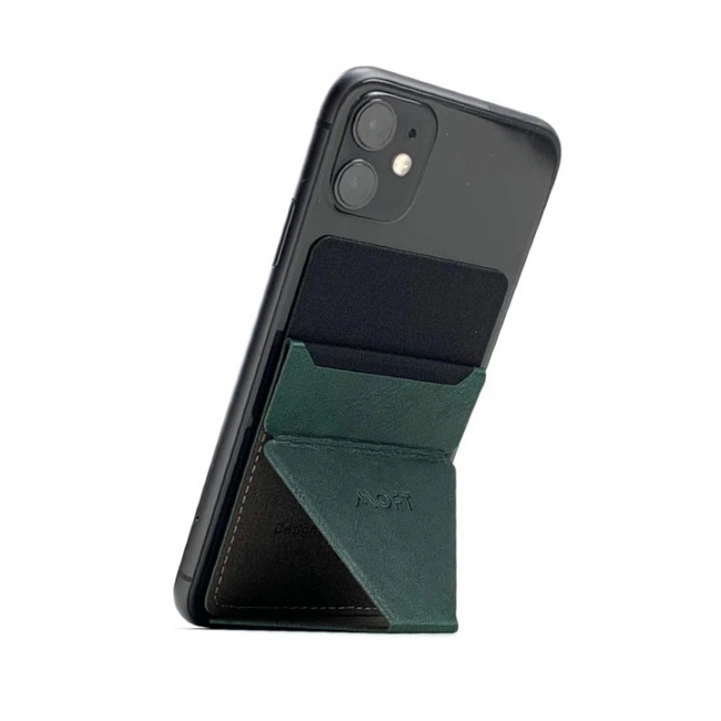 [MS007S-1-DKGNBK] MOFT X Phone Stand & Card Holder (Dark Green+Black)