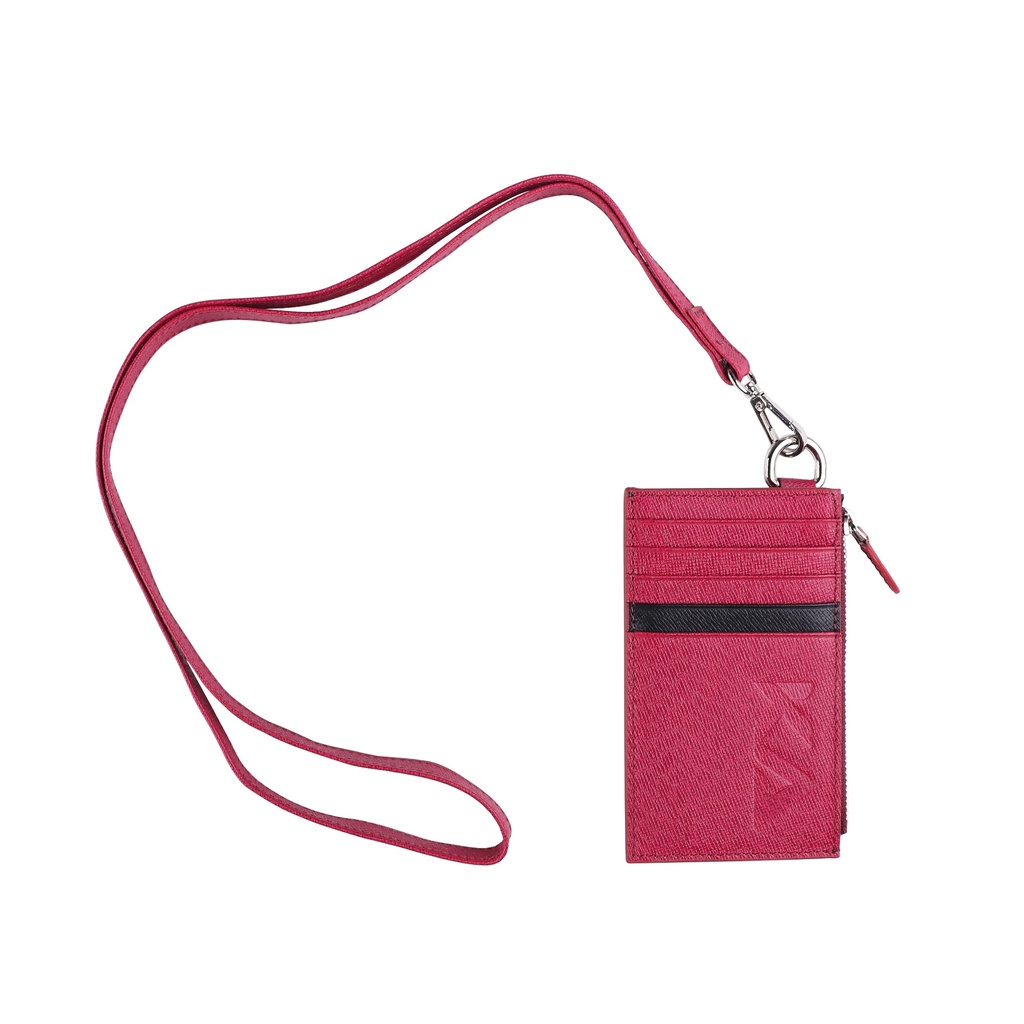 Kavy Necklace Leather Wallet (Maroon)