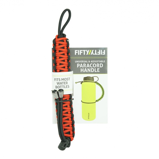 Fifty Fifty Paracord Handle for Bottles Outdoor (Red)