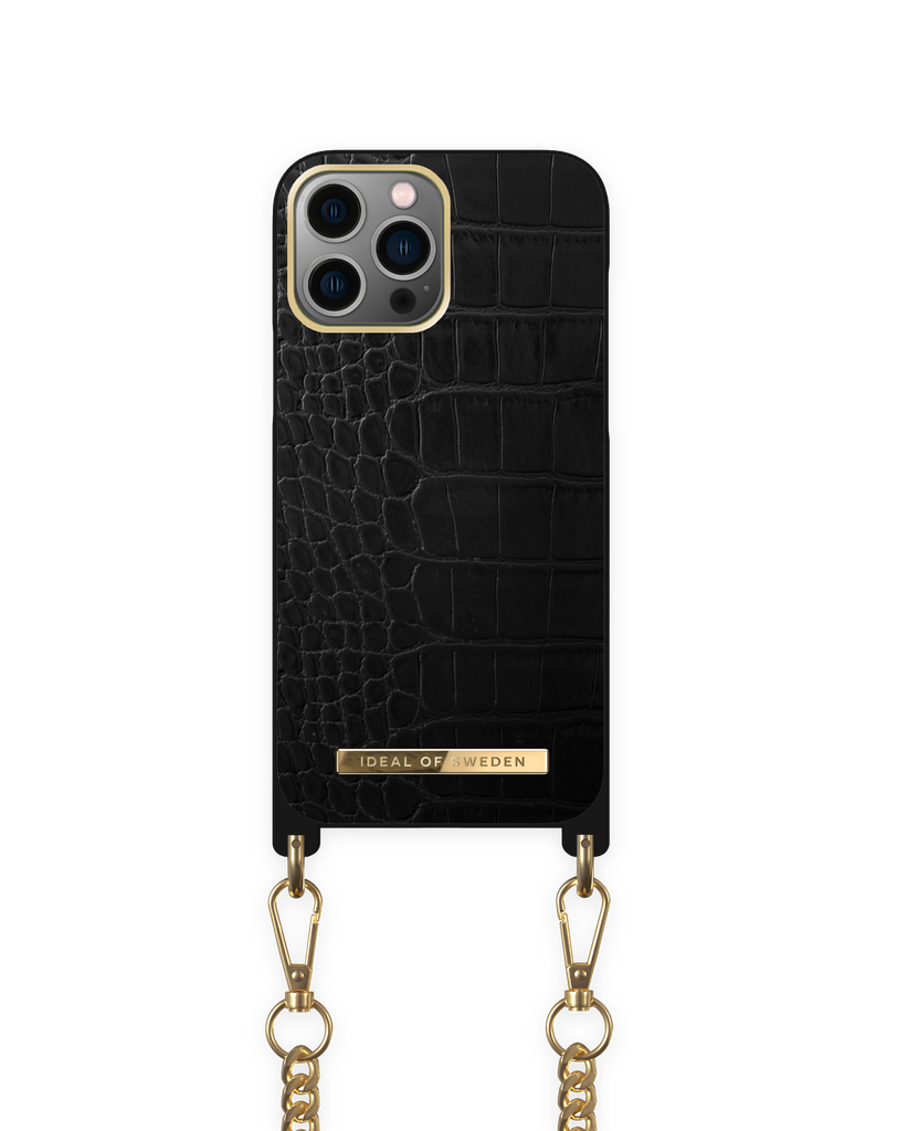 iDeal of Sweden Atelier Necklace iPhone 13 Pro Max (Jet Black Croco)
