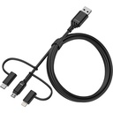 OtterBox 3in1 USBA-Micro/Lightning/USBC Cable (Black)