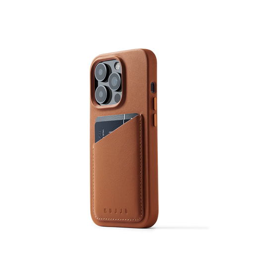 [MUJJO-CL-028-TN] Mujjo Full Leather Wallet Case for iPhone 14 Pro (Tan)