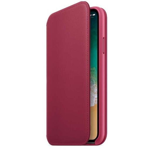 [MQRX2] Apple Leather Folio iPhone X (Berry) - EOL