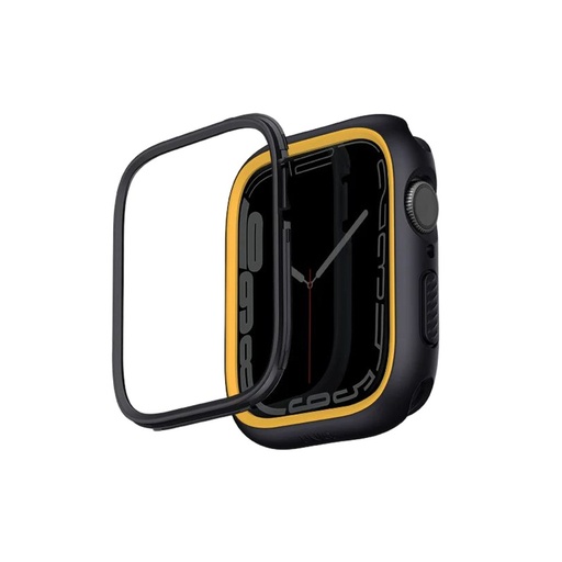 [UNIQ-45MM-MDBLKMUS] UNIQ Moduo Apple Watch Case with Interchangeable PC Bezel 45/44mm (Midnight Black/Mustard)