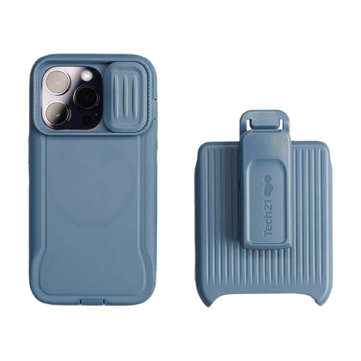 [T21-9709] Tech21 EvoMax iPhone 14 Pro-Magsafe w/Holster (Ink Blue)