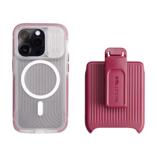 [T21-9710] Tech21 EvoMax iPhone 14 Pro-Magsafe w/Holster (Frosted Purple)