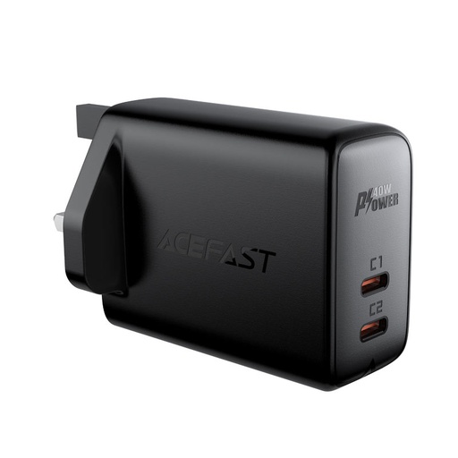 [A12B] Acefast PD40W (USB-C+USB-C) Dual Port Charger (UK) (Black)