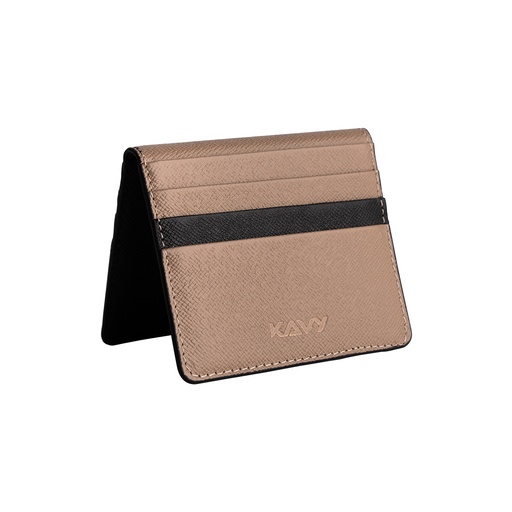[KAVY-BFOLD-BGE] Kavy Slim Wallet Front Pocket Leather (Beige)
