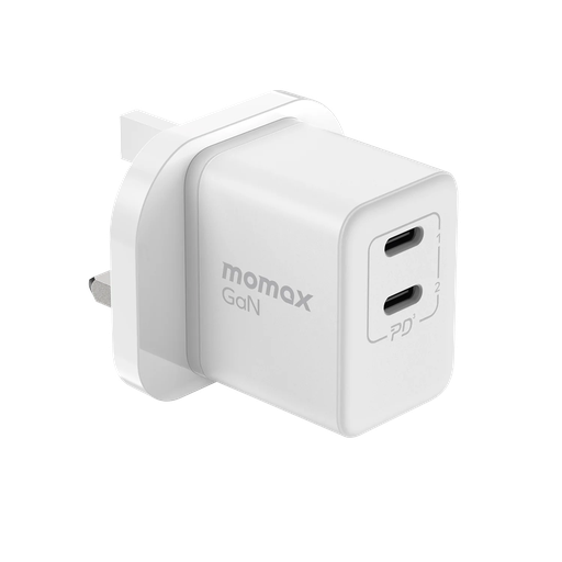 [UM32UKW] Momax One Plug 35W 2-Port GaN Mini Charger (White)