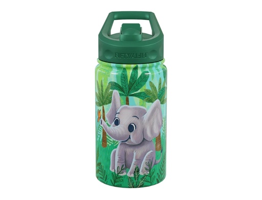 [K12000019] Fifty Fifty Kids Bottle with Straw Lid 350ML (Elephant)