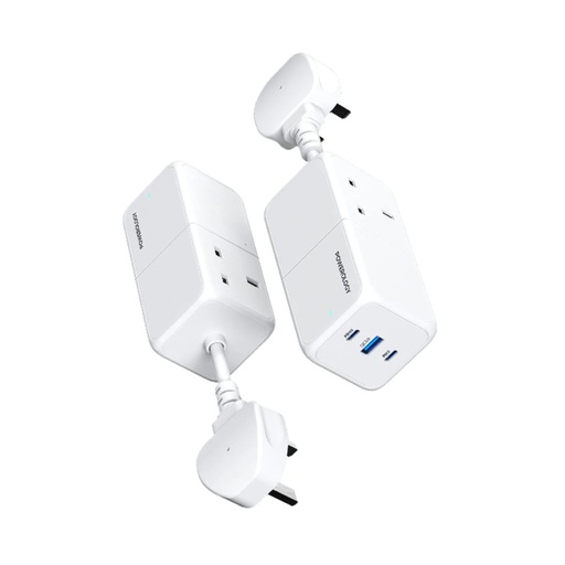 [PWPS65W-WH] Powerology Power Strip with Dual Power Sockets 65W (White)