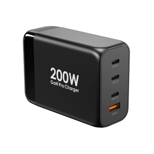 [PW3PD1Q-BK] Powerology 200W GaN Smart Terminal (3 PD Port + 1 Q.C Port)
