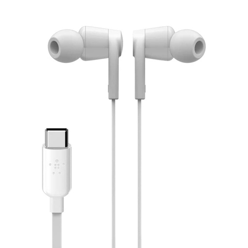 [BL-HS-USBC-002-WHT] Belkin Rockstar Headphones with USB-C Connector (White)