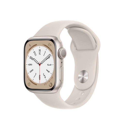 [MNUQ3LL/A] Apple Watch Series 8 GPS 45mm Starlight Aluminium Case with Starlight Sport Band