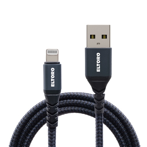 [ETKVAL15-BLACK-NAVY] Eltoro Kevlar Black Nylon Cable USB-A TO Lightning 1.5m (Deep Blue)