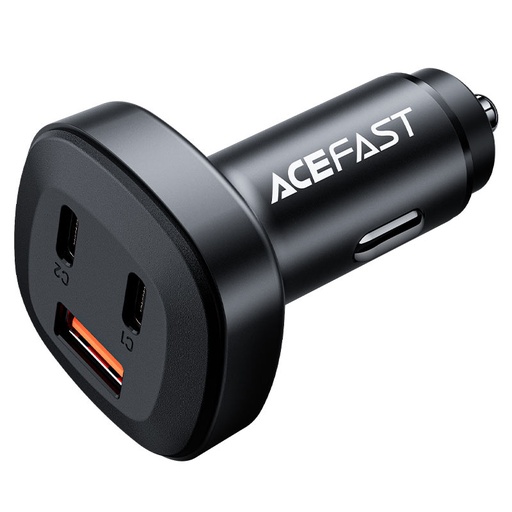 [B3] Acefast Metal Car Charger 66W 3 Port 2xUSB-C+USB-A (Black)