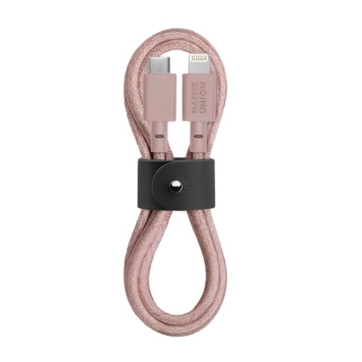 [BELT-KV-CL-ROSE-2] Native Union Belt Cable USB-C to Lightning 1.2m (Rose)